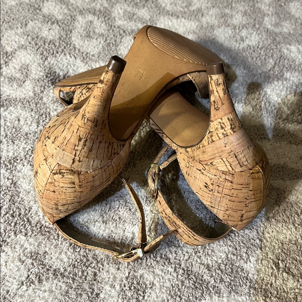 Coach cork leather pumps heels shoes - Picture 8 of 8